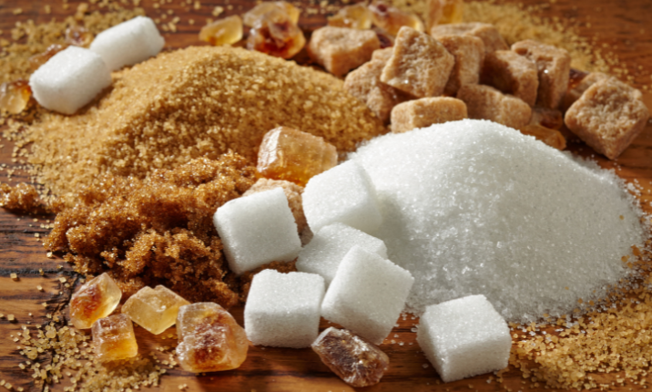 A pile of different types of sugars