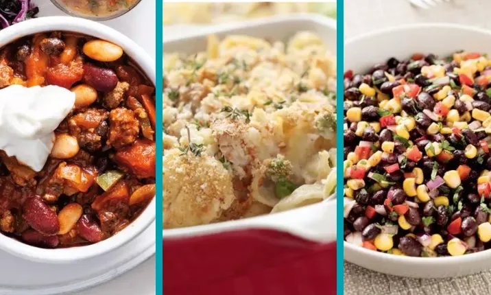 Snapshot of 3 recipes full of fiber for a diabetic diet