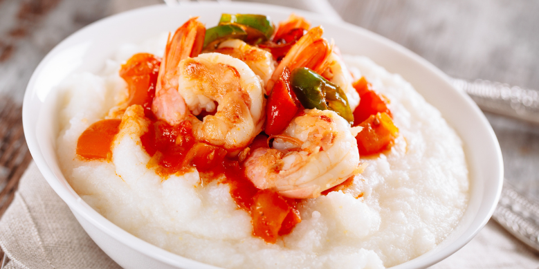 Shrimp Creole and Cauliflower Grits