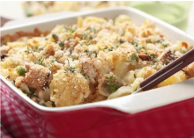 A pan of baked tuna casserole for diabetic diet