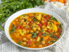 Curried Chickpea Stew with Roasted Vegetables