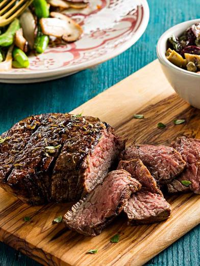 Grilled Sirloin with Olive Tapenade