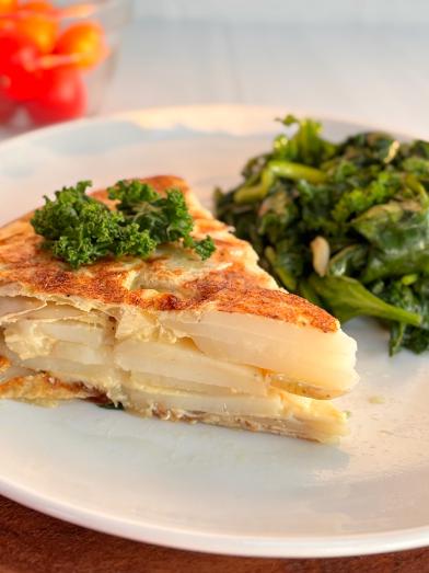 Spanish Breakfast “Tortilla” with Spinach and Kale