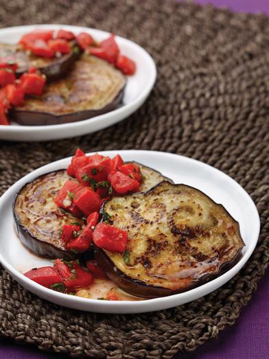 Eggplant With Roasted Red Bell Pepper Relish