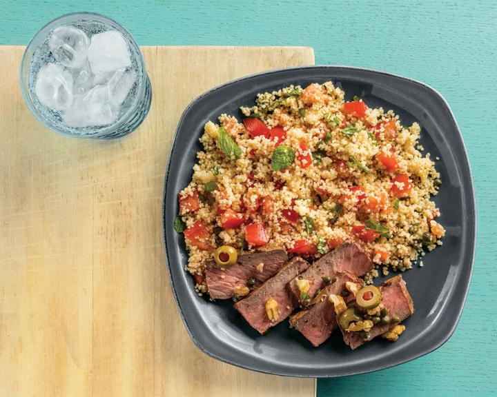 Mediterranean Steak with Minted Couscous