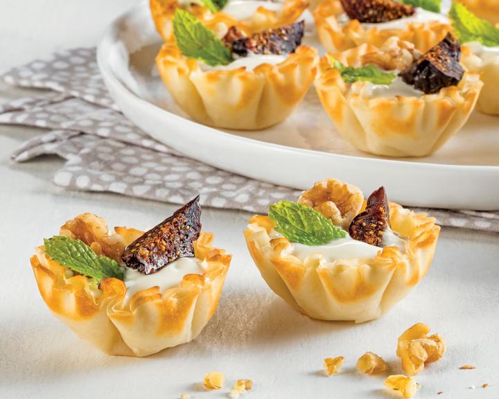 Fig and Walnut Yogurt Tarts