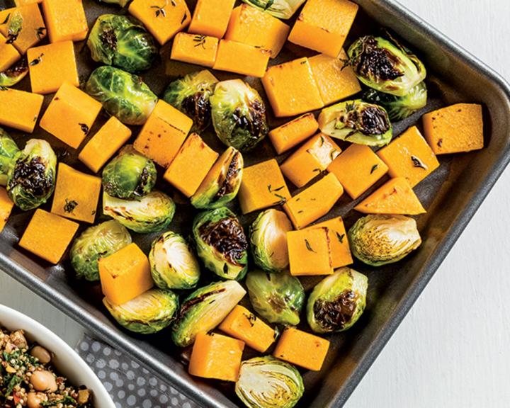 Roasted Brussels Sprouts and Butternut Squash