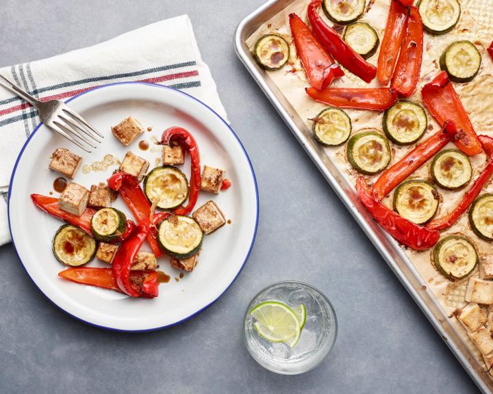 Sheet Pan Zucchini and Red Pepper "Stir-Fry"