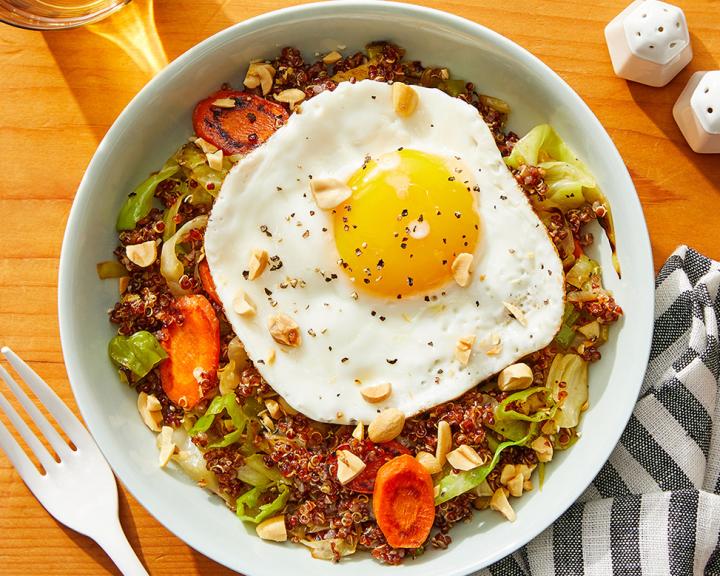 Quinoa Fried Rice with Bok Choy, Shishitos & Carrots