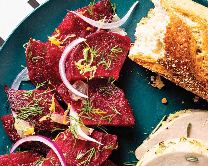 Roasted Beets with Lemon and Dill