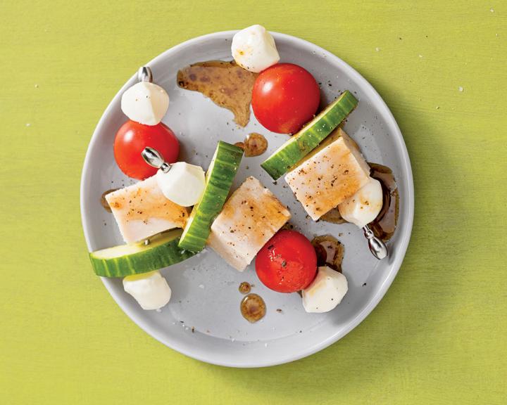 Turkey and Mozzarella Snack Skewers