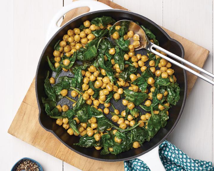 Three-Minute Skillet Beans & Greens