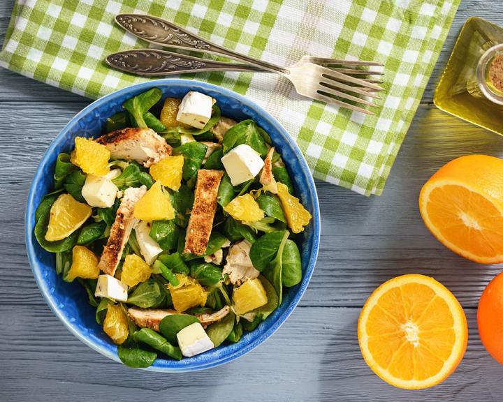 Mandarin, Greens, and Protein Bowl