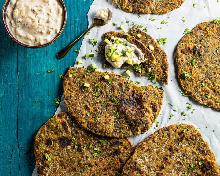 Whole-Wheat Spinach Parathas