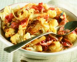 Cauliflower with Pancetta and Onions