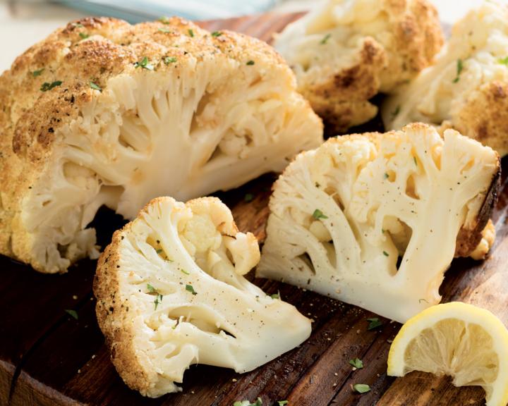Whole Roasted Cauliflower with Lemon Vinaigrette