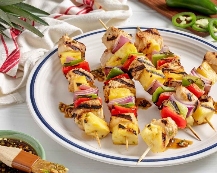 Grilled Hawaiian Chicken Kabobs