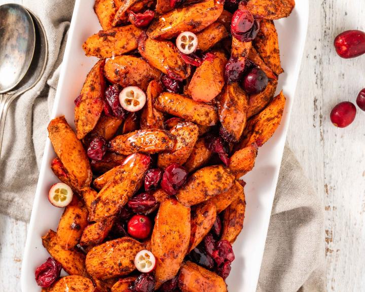 Cinnamon Roasted Carrots & Cranberries