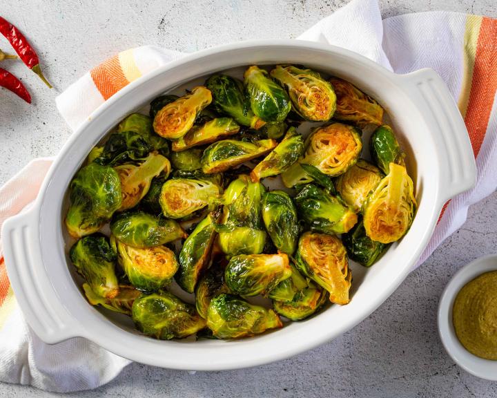 Sweet Sriracha Roasted Brussels Sprouts