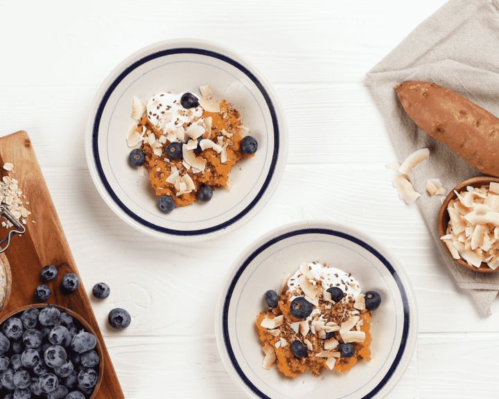 Mashed Sweet Potato Breakfast Bowl