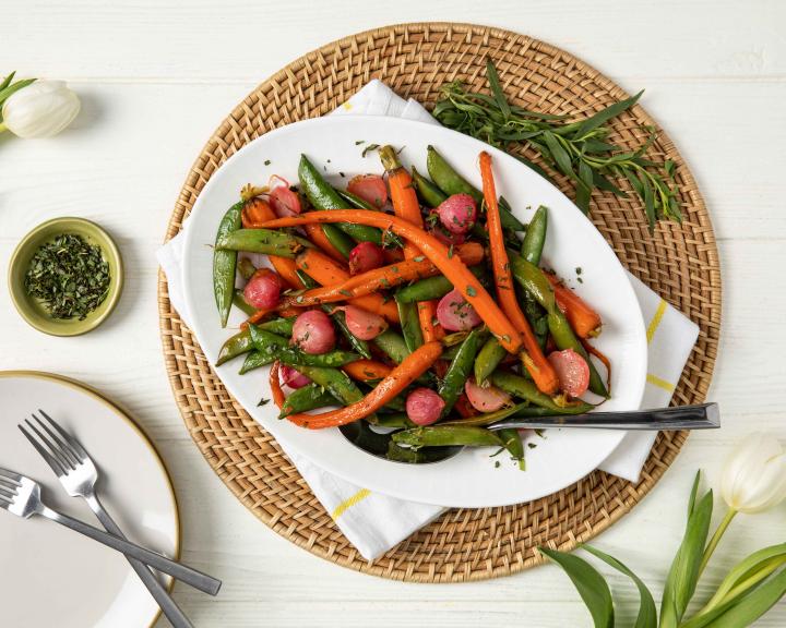 Sweet Glazed Spring Vegetables