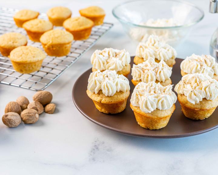 Gluten-Free Mini Eggnog Cupcakes