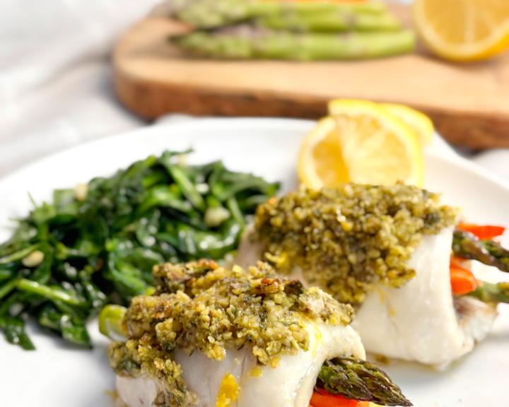 flounder and vegetable rolls