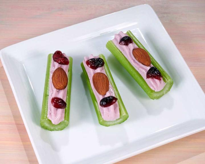 Almond Cranberry Celery Logs