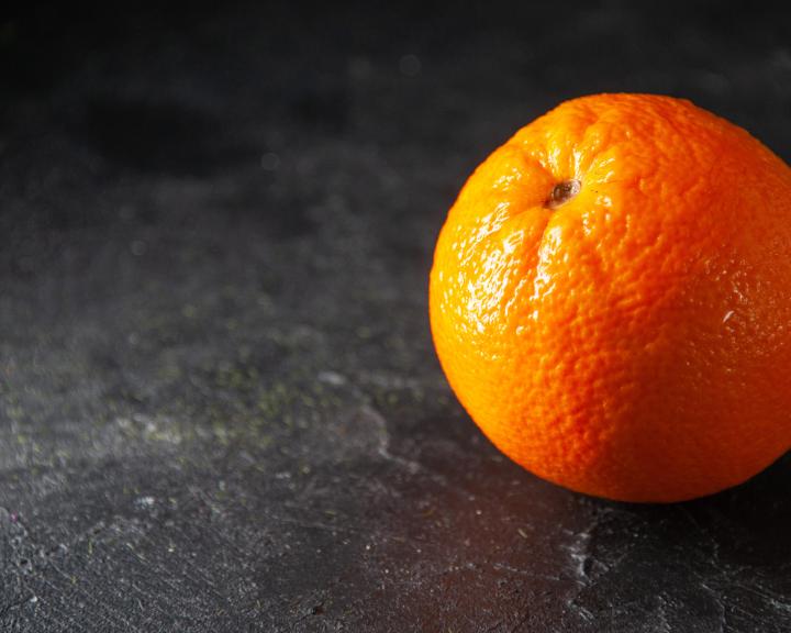 orange on a counter top
