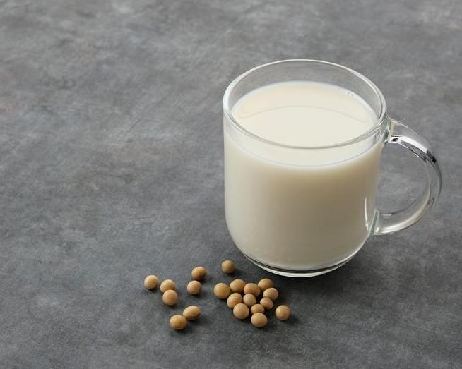 a glass of plain soymilk