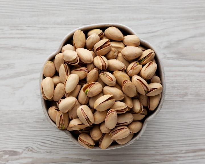 Pistachios in the shell in bowl