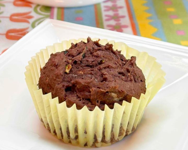 a zucchini black bean muffin on a plate