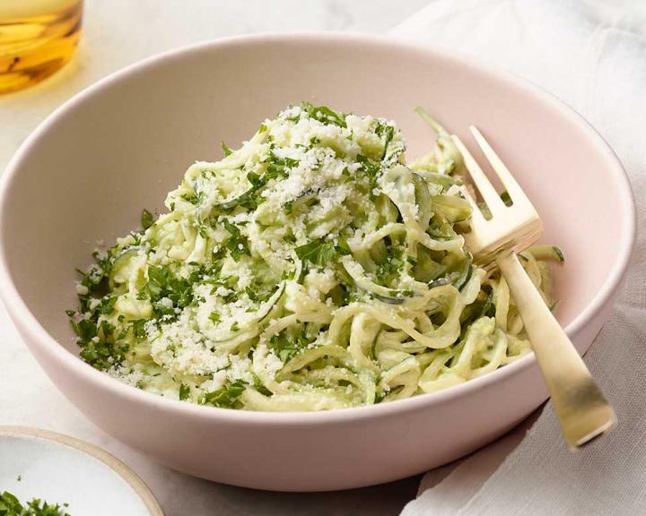 Avocado Alfredo with Zucchini Noodles