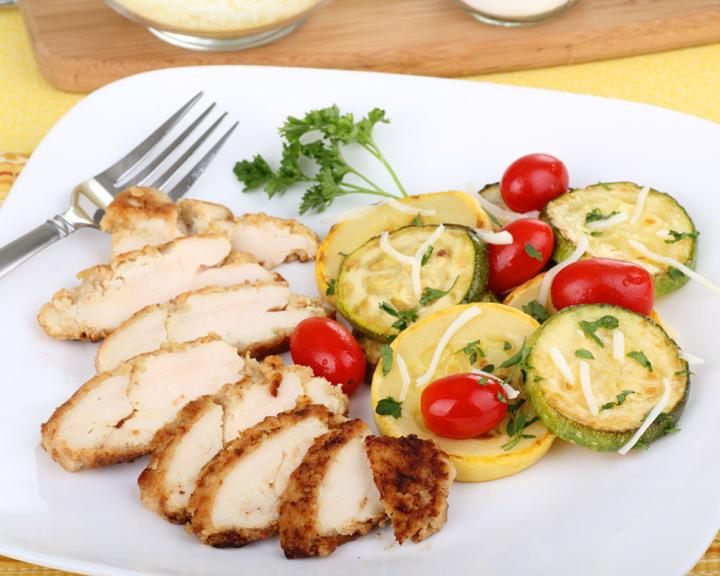 Dijon Chicken w/ Zucchini & Tomatoes