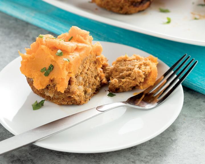 Meatloaf Muffins with Sweet Potato Topping