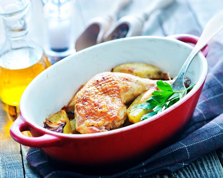 One-Pot Roasted Chicken with Acorn Squash