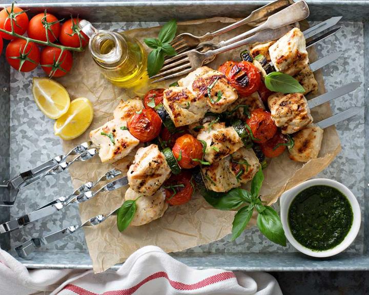 Pesto Chicken Kababs