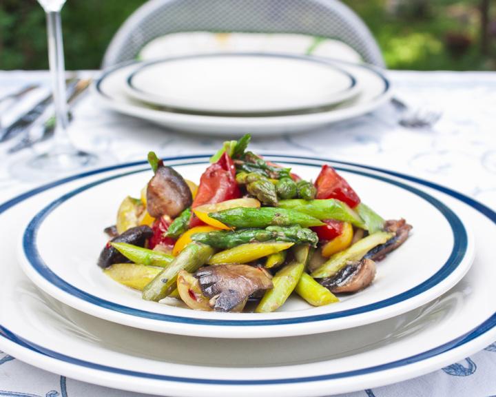 Sautéed Asparagus, Peppers and Mushrooms