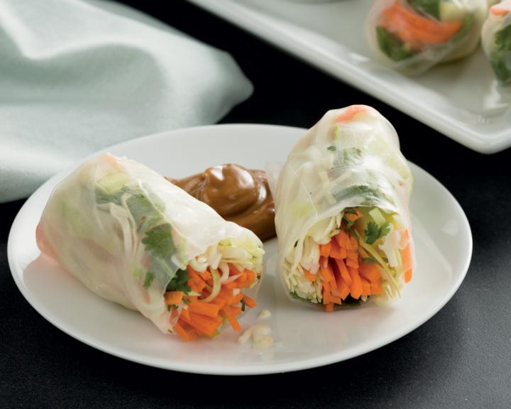 Veggie Spring Rolls with Peanut Sauce