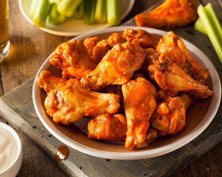 Baked Hot Wings with Cilantro Lime Dip