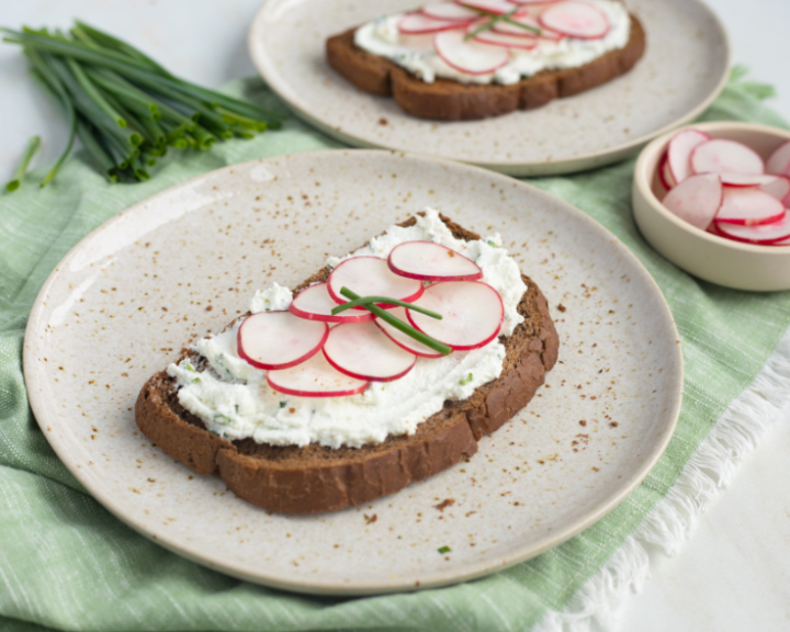 Radish Toasts with Goat Cheese & Chives