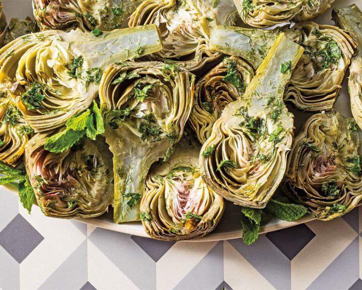 Baby Artichokes with Herb Dressing