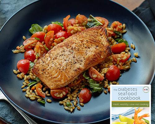 Balsamic Salmon on Barley Pilaf