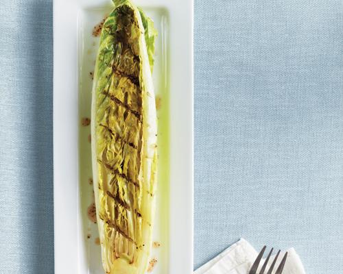 Grilled Romaine Hearts With Champagne-Mustard Vinaigrette