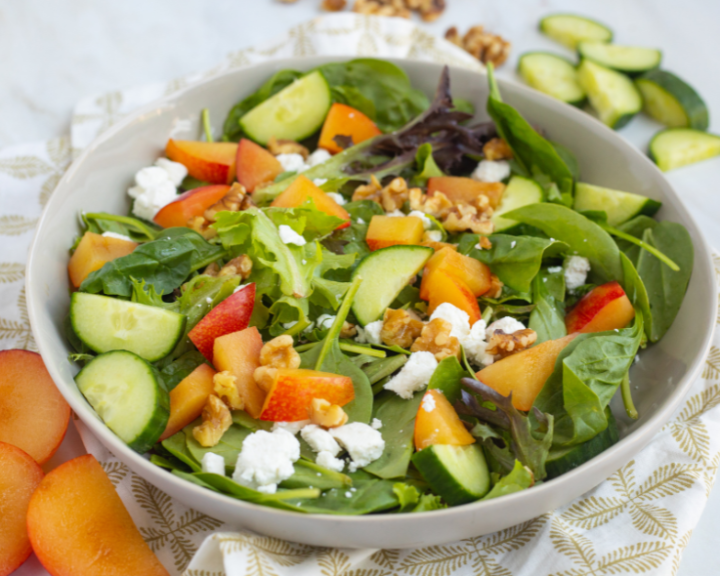 Plum Salad with Goat Cheese and Walnuts