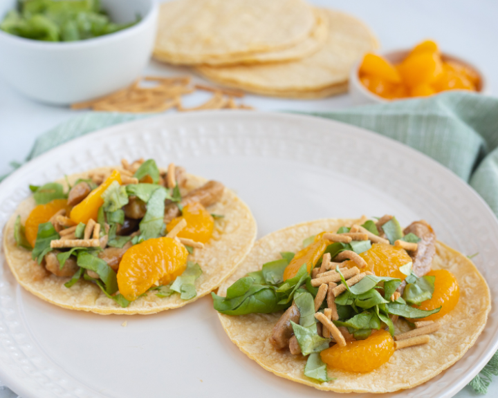 Ponzu Pork Tacos with Mandarin Oranges