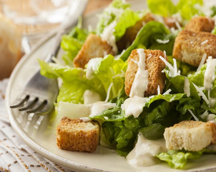 Caesar-Style Salad with Rustic Croutons