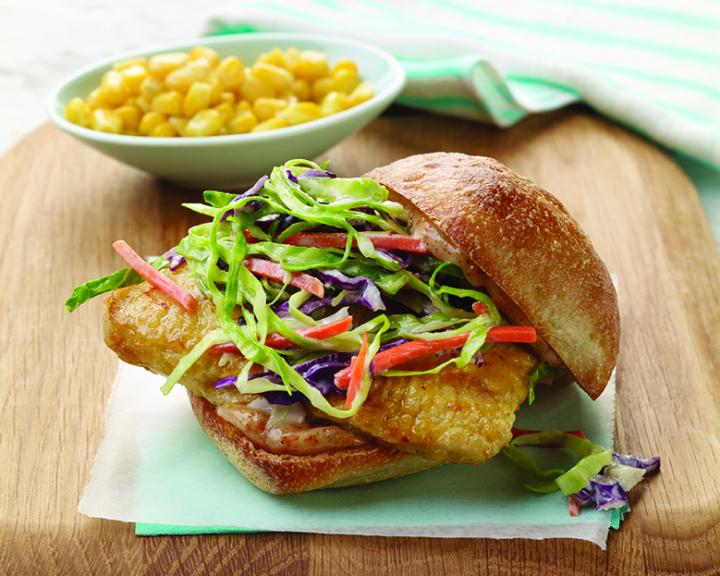 Cajun Fish Sandwiches With Crunchy Slaw