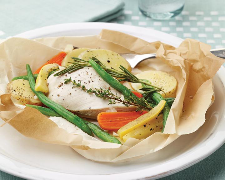 Chicken And Vegetables En Papillote