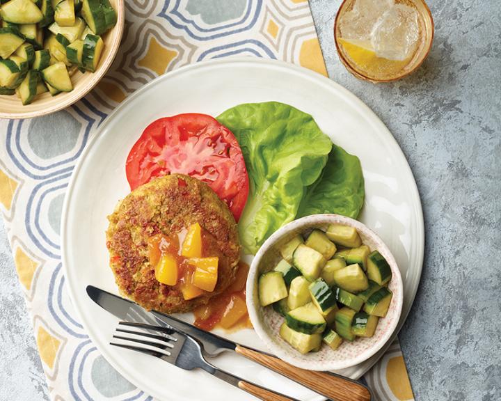 Chickpea Patties With Mango Chutney